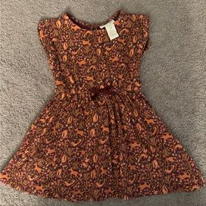 Girls size 5 6 Cynthia Rowley Woodland Fox Mushroom Print Dress